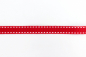 Preview: Ripsband Steppfaden rot/weiß (1 m)